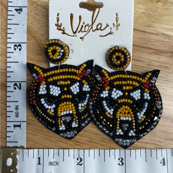 Tiger seed bead earrings NEW - Picture 2 of 2